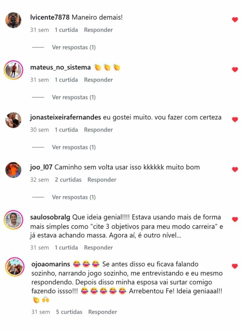 Depoimento de aluno do Modo Carreira 2.0